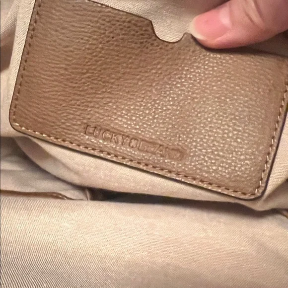 Lucky Brand brown leather tote and pouch - Picture 3 of 5